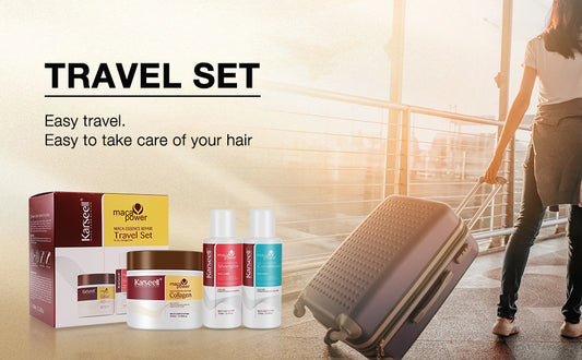 Karseell Collagen Hair Treatment Travel Set – Hair Mask, Shampoo & Conditioner for Repair & Nourishment On-the-Go
