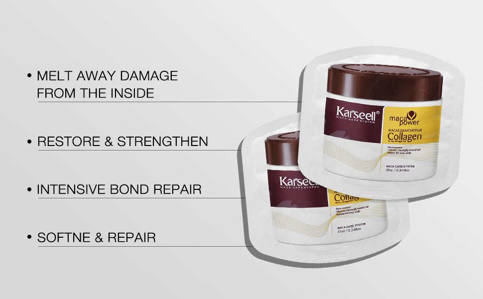 Karseell Collagen Portable Hair Treatment (10ml x 24 Packs) – Deep Repair & Hydration On-the-Go
