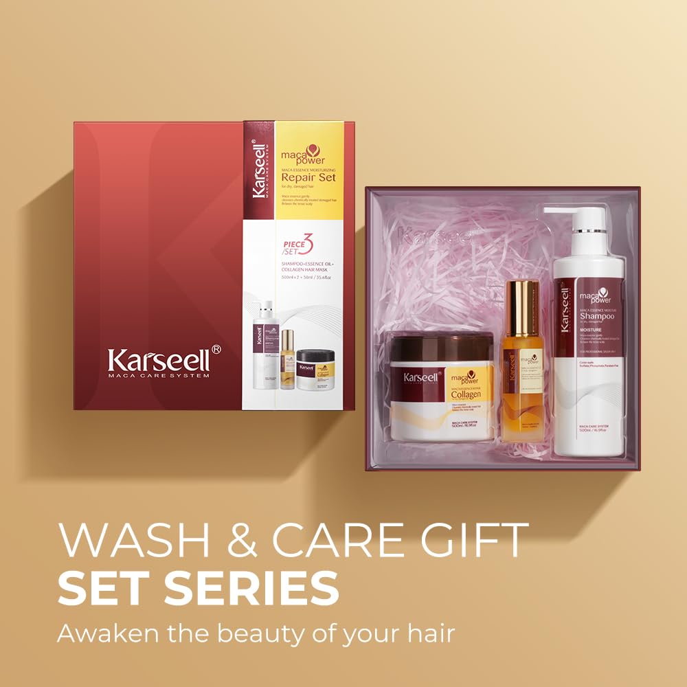 Karseell Collagen Hair mask Shampoo and Argan Oil Set