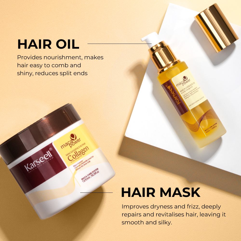 Karseell Hair Mask And Argan Oil Set for Dry Damaged Hair
