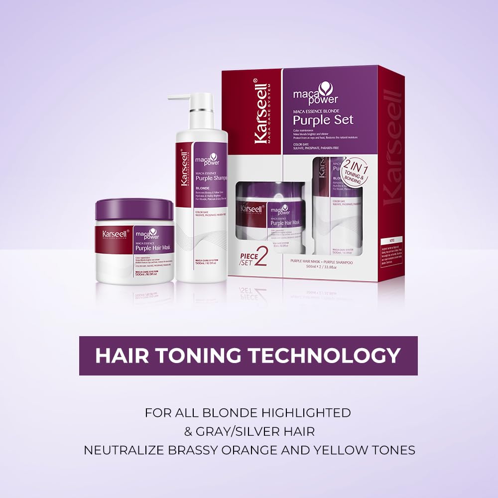 Karseell Purple Hair Mask and Purple Shampoo Set