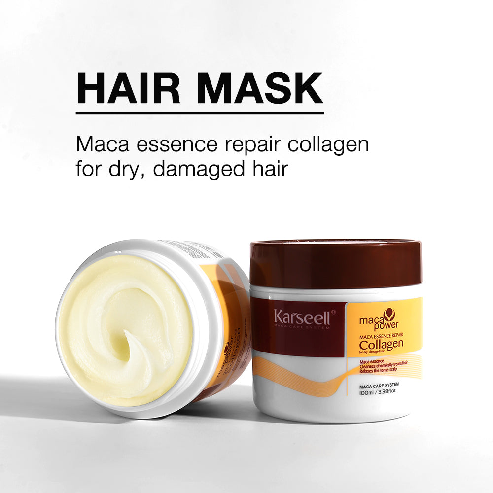 Karseell Collagen Hair Treatment Hair mask Shampoo and Conditioner Travel set