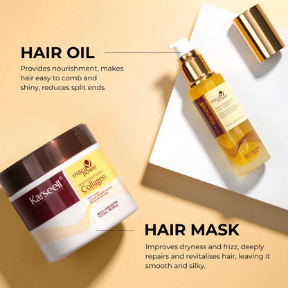 Karseell Hair Mask And Argan Oil Set for Dry Damaged Hair