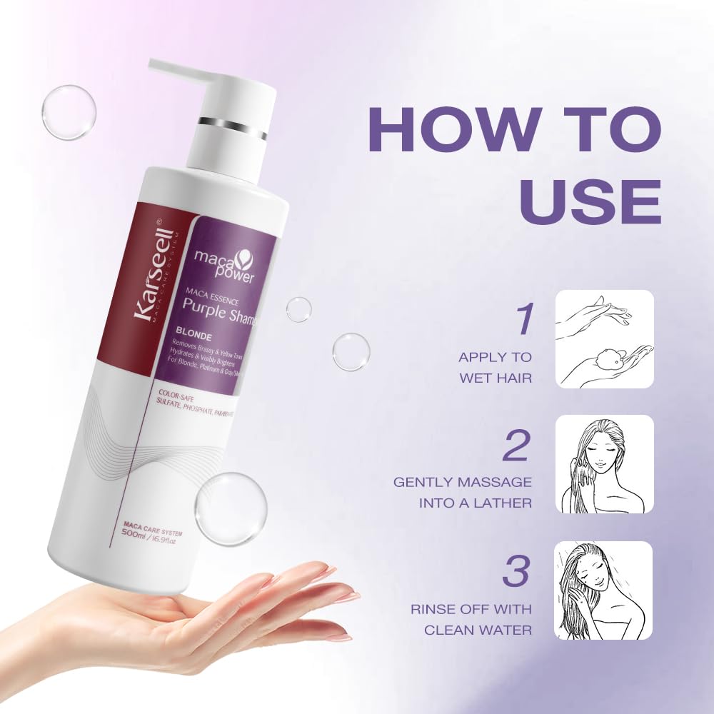 Karseell Purple Shampoo Professional Neutralizes Brass