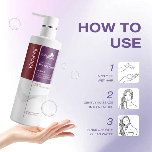 Karseell Purple Shampoo Professional Neutralizes Brass